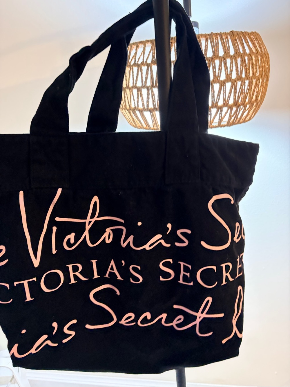 PINK Victoria's Secret Black Tote with Pink Script